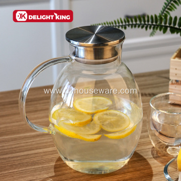 Glass Water Carafe with Stainless Steel Filter Lid